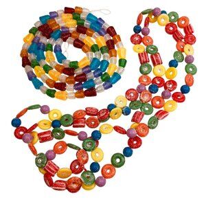 Colorful Vintage-Inspired Gumdrop Candy Garland Set of 2 Quirky Christmas Decor